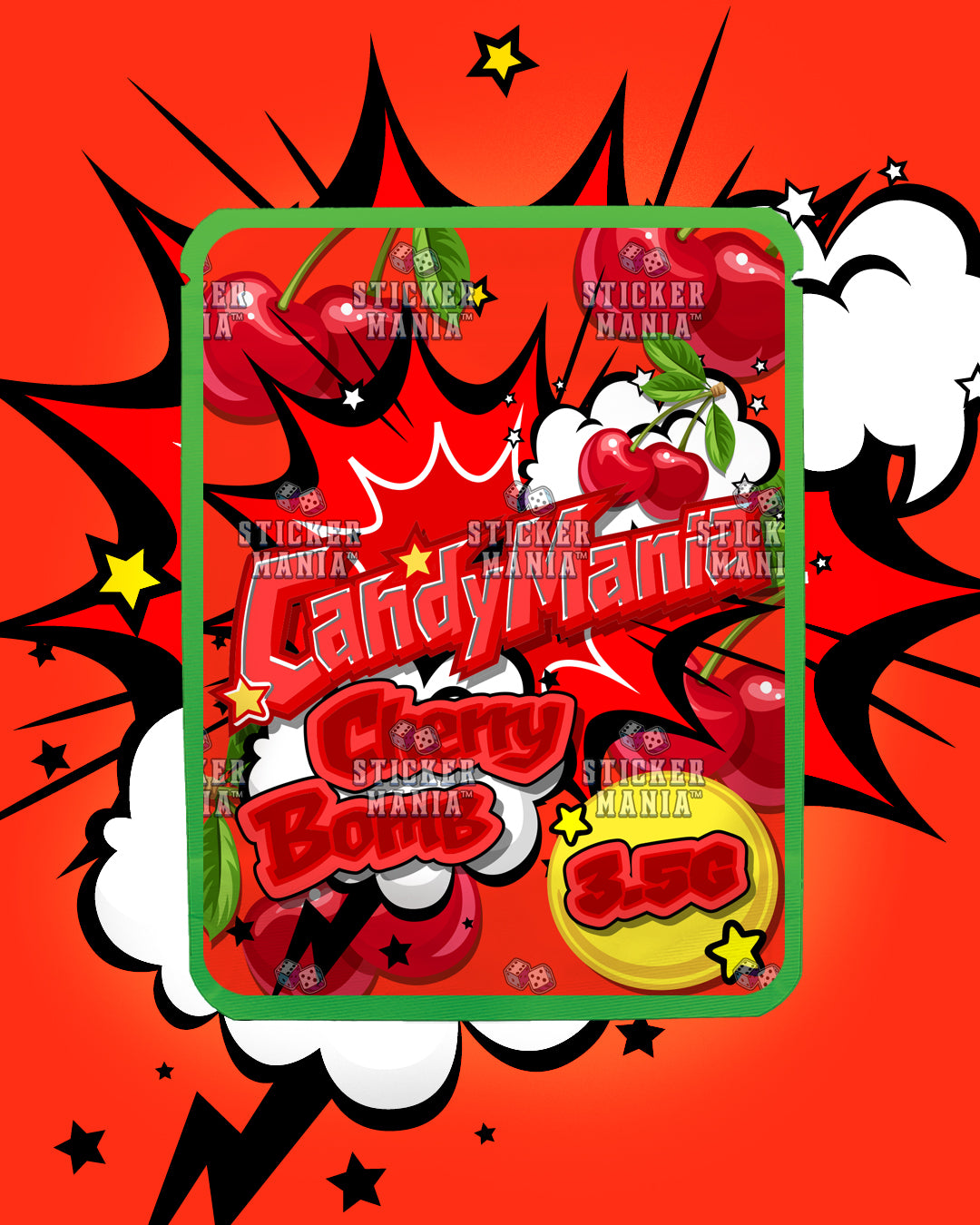 Candy Mania Cherry Bomb | Pre-Made Sticker Bag | 3.5g