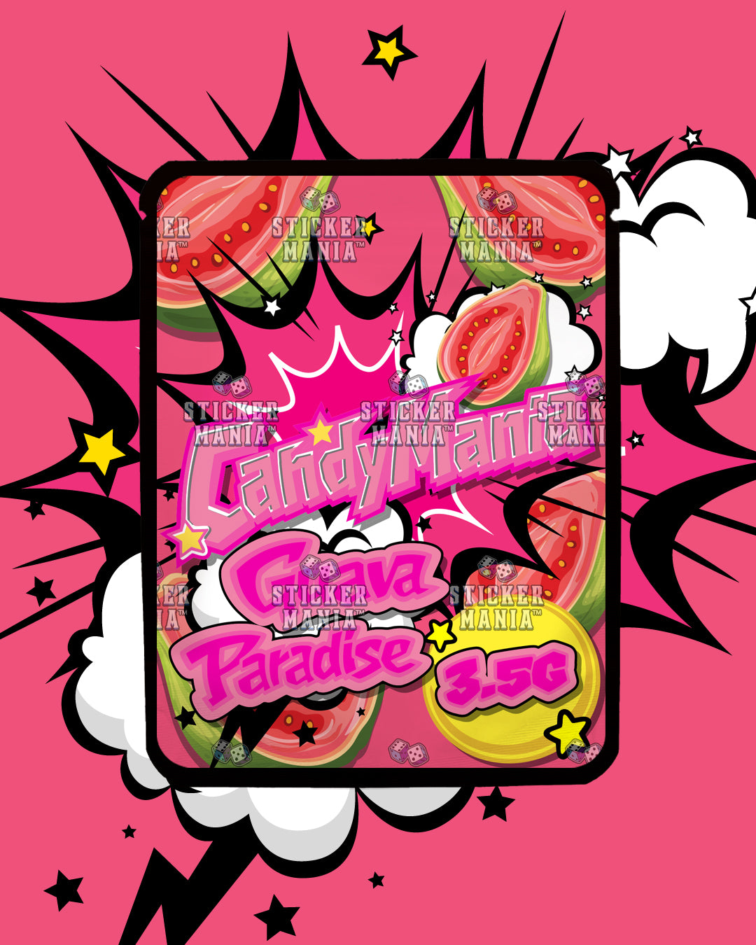 Candy Mania Guava Paradise | Pre-Made Sticker Bag | 3.5g