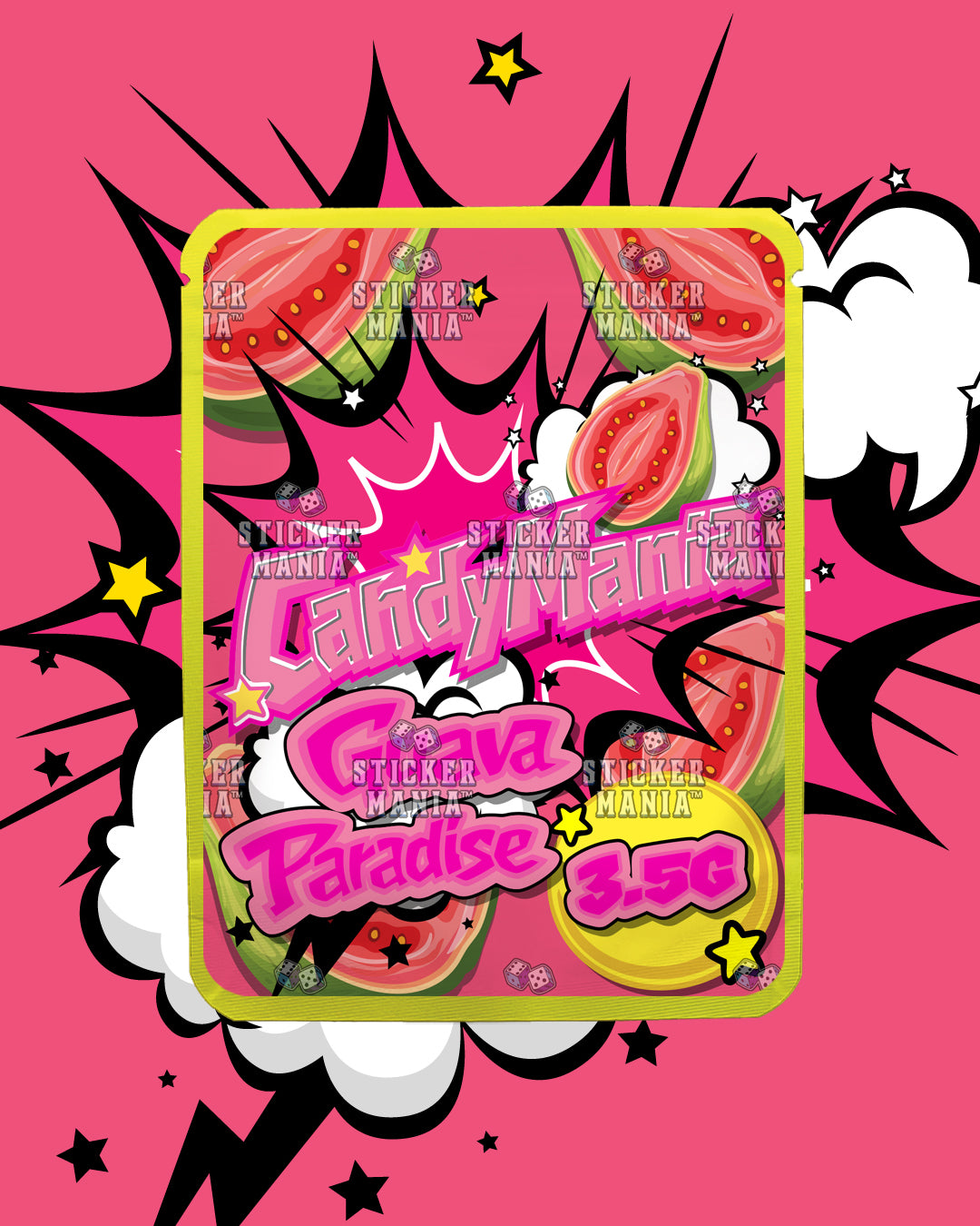 Candy Mania Guava Paradise | Pre-Made Sticker Bag | 3.5g