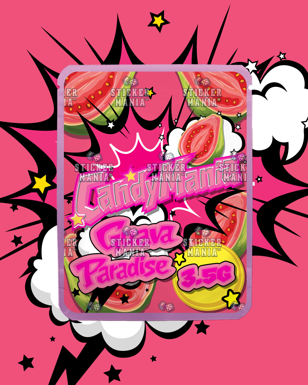 Candy Mania Guava Paradise | Pre-Made Sticker Bag | 3.5g