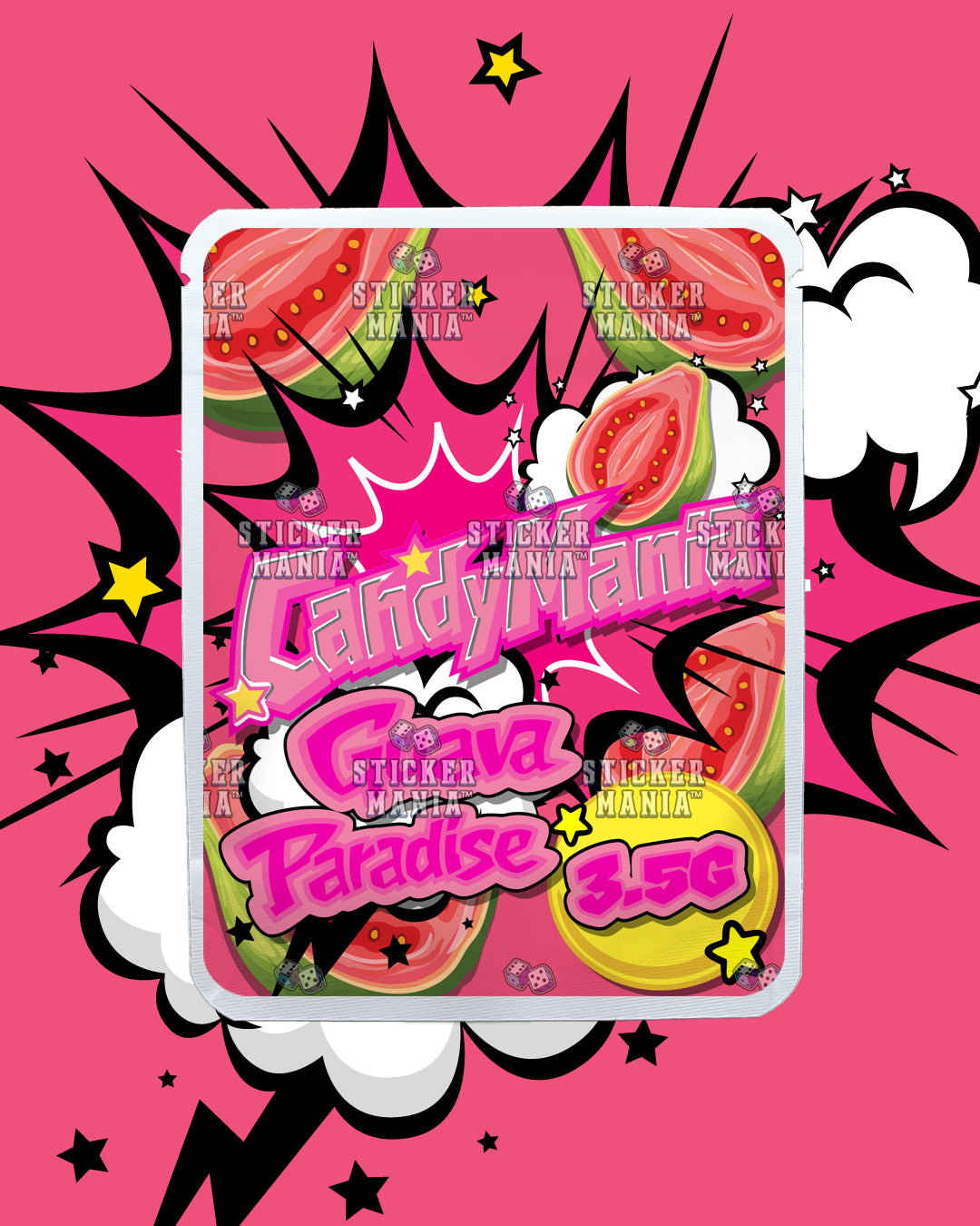 Candy Mania Guava Paradise | Pre-Made Sticker Bag | 3.5g