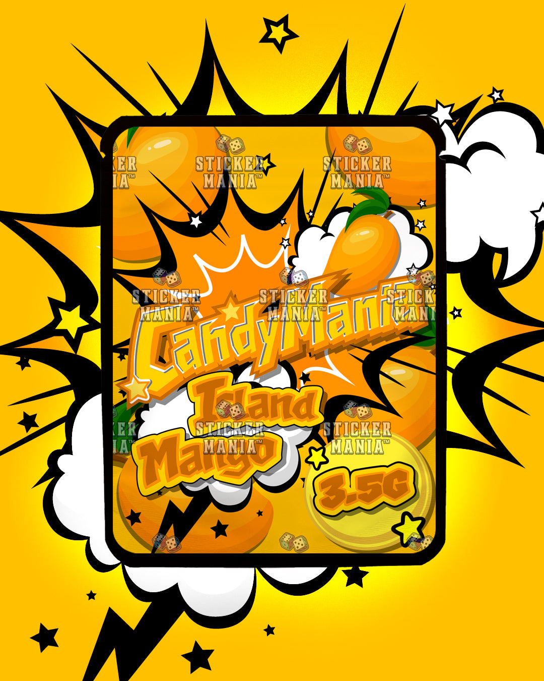 Candy Mania Island Mango | Pre-Made Sticker Bag | 3.5g