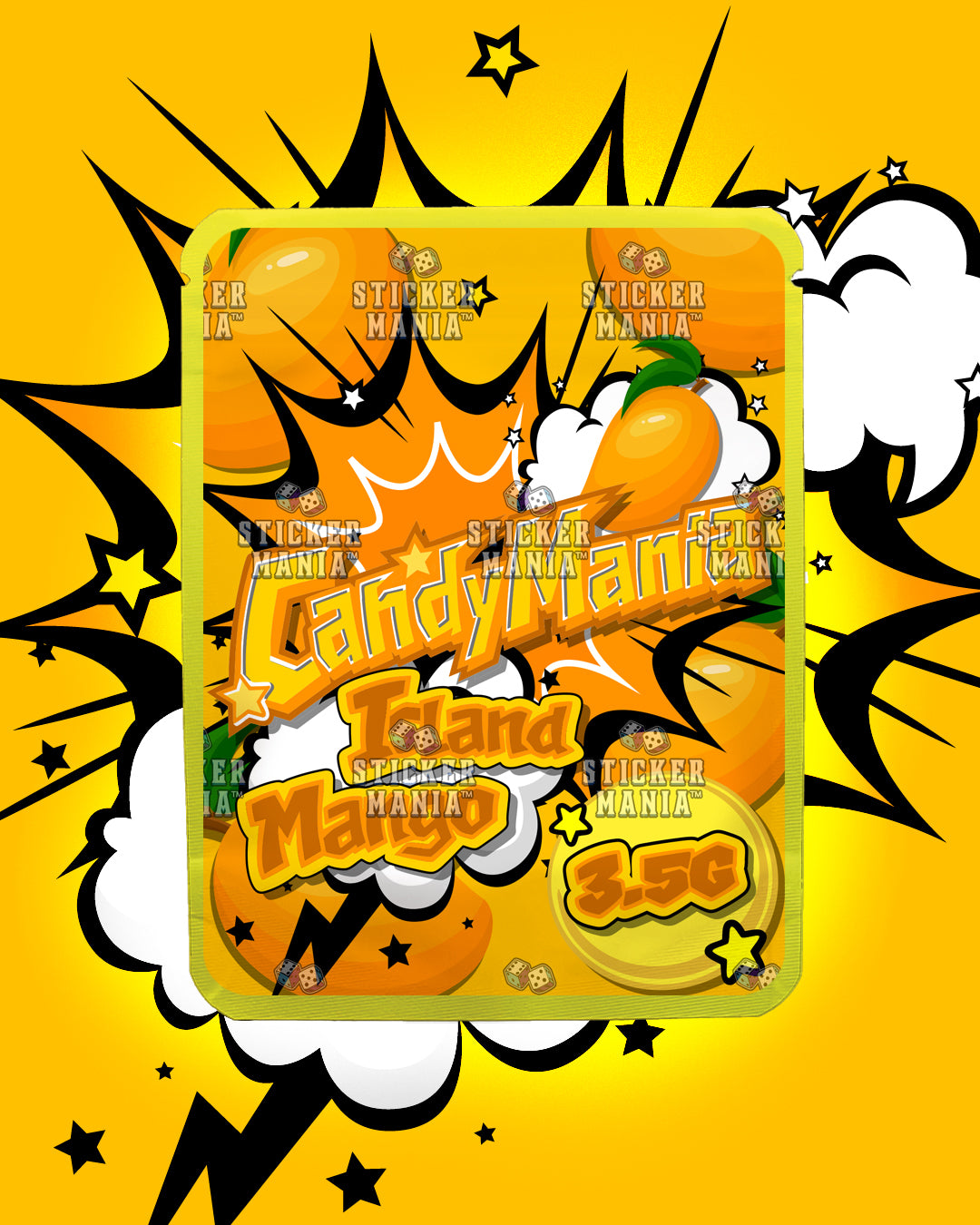 Candy Mania Island Mango | Pre-Made Sticker Bag | 3.5g