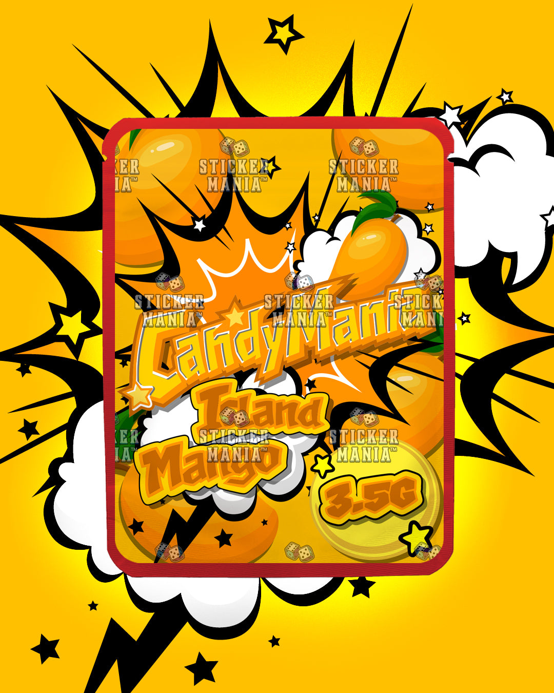 Candy Mania Island Mango | Pre-Made Sticker Bag | 3.5g