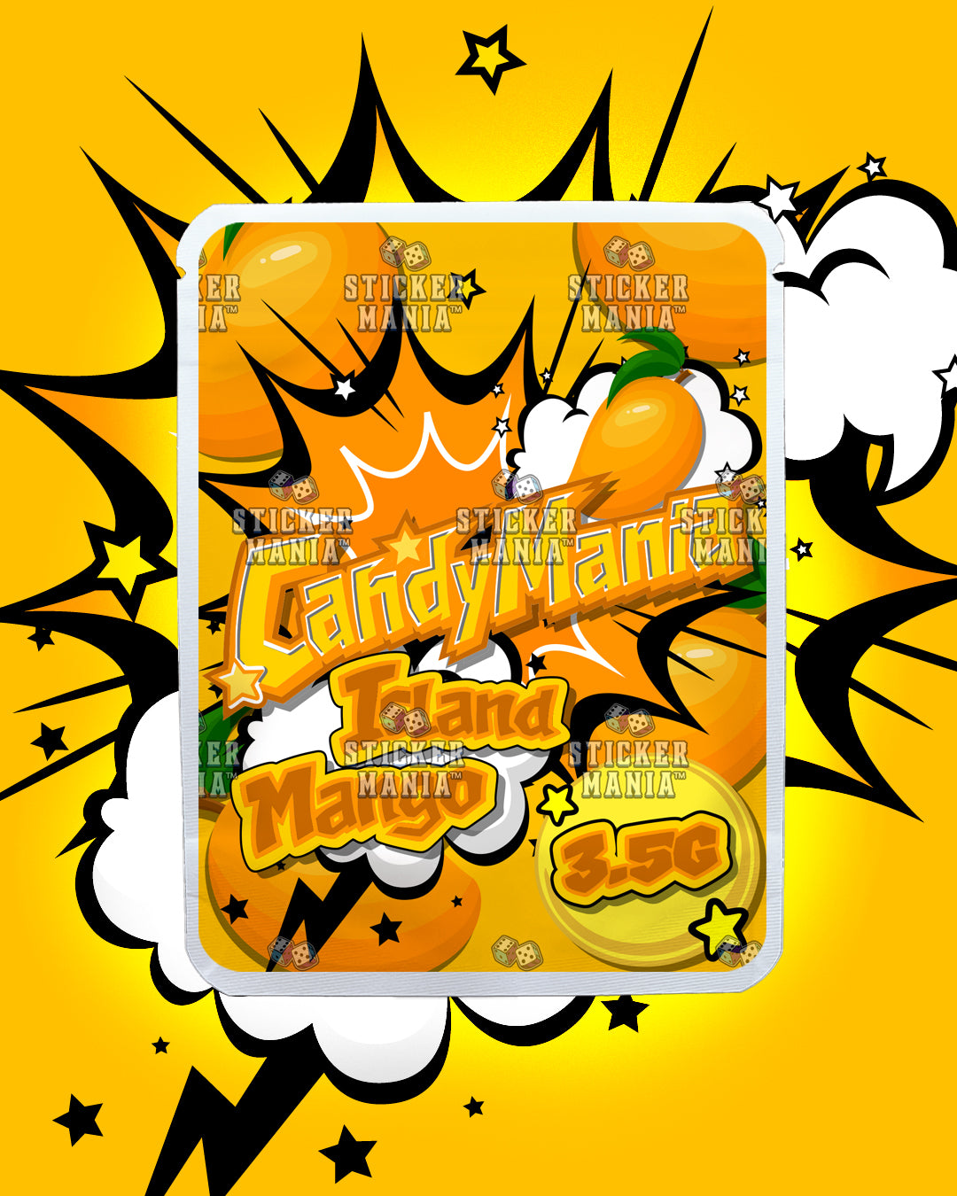 Candy Mania Island Mango | Pre-Made Sticker Bag | 3.5g