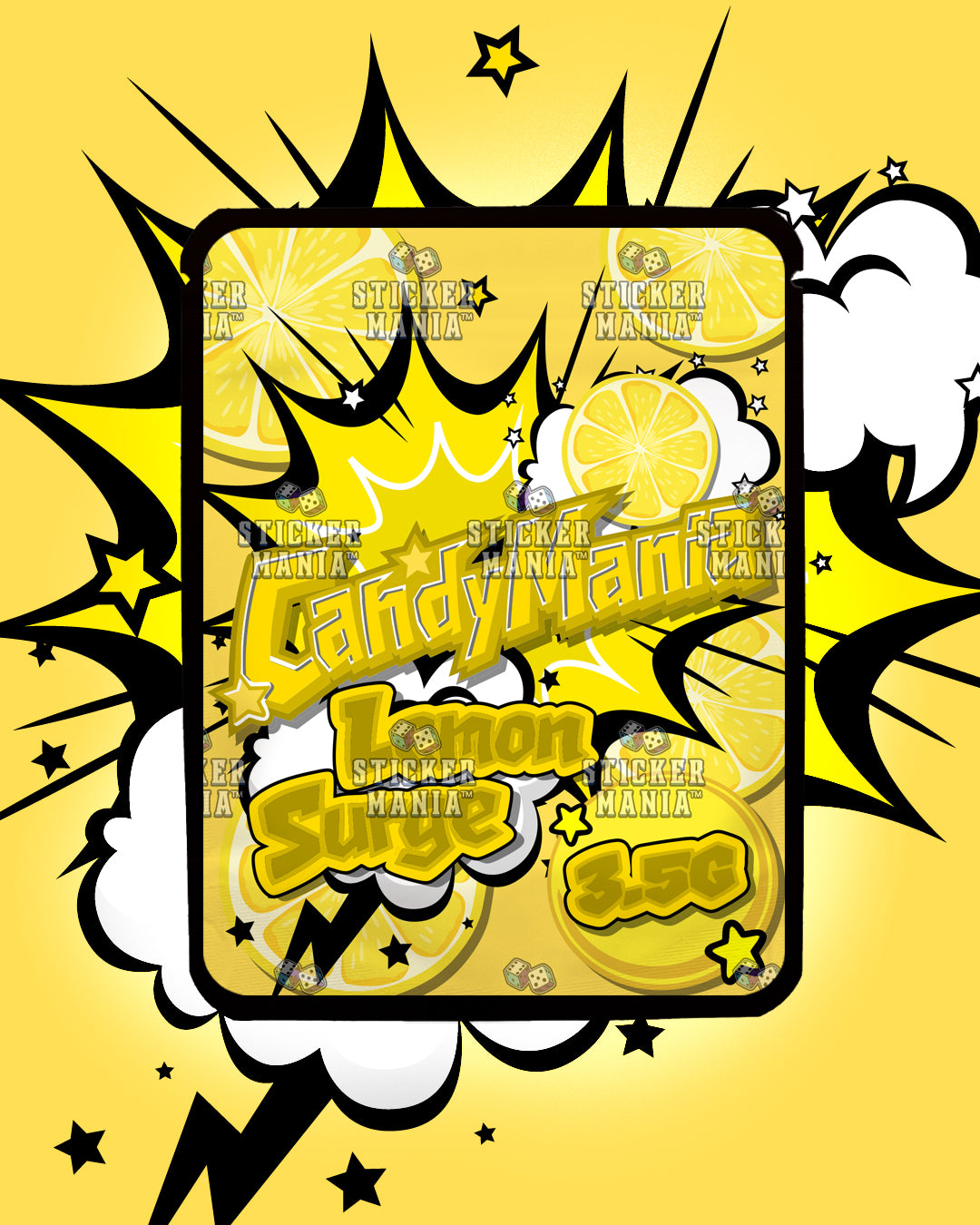 Candy Mania Lemon Surge | Pre-Made Sticker Bag | 3.5g