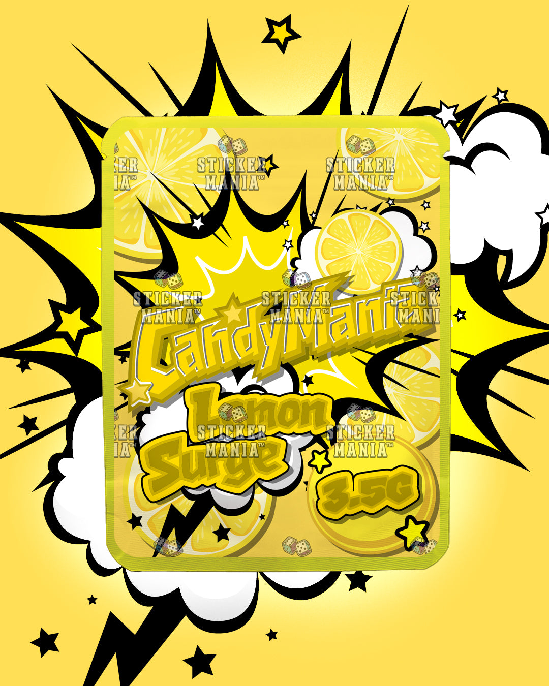 Candy Mania Lemon Surge | Pre-Made Sticker Bag | 3.5g