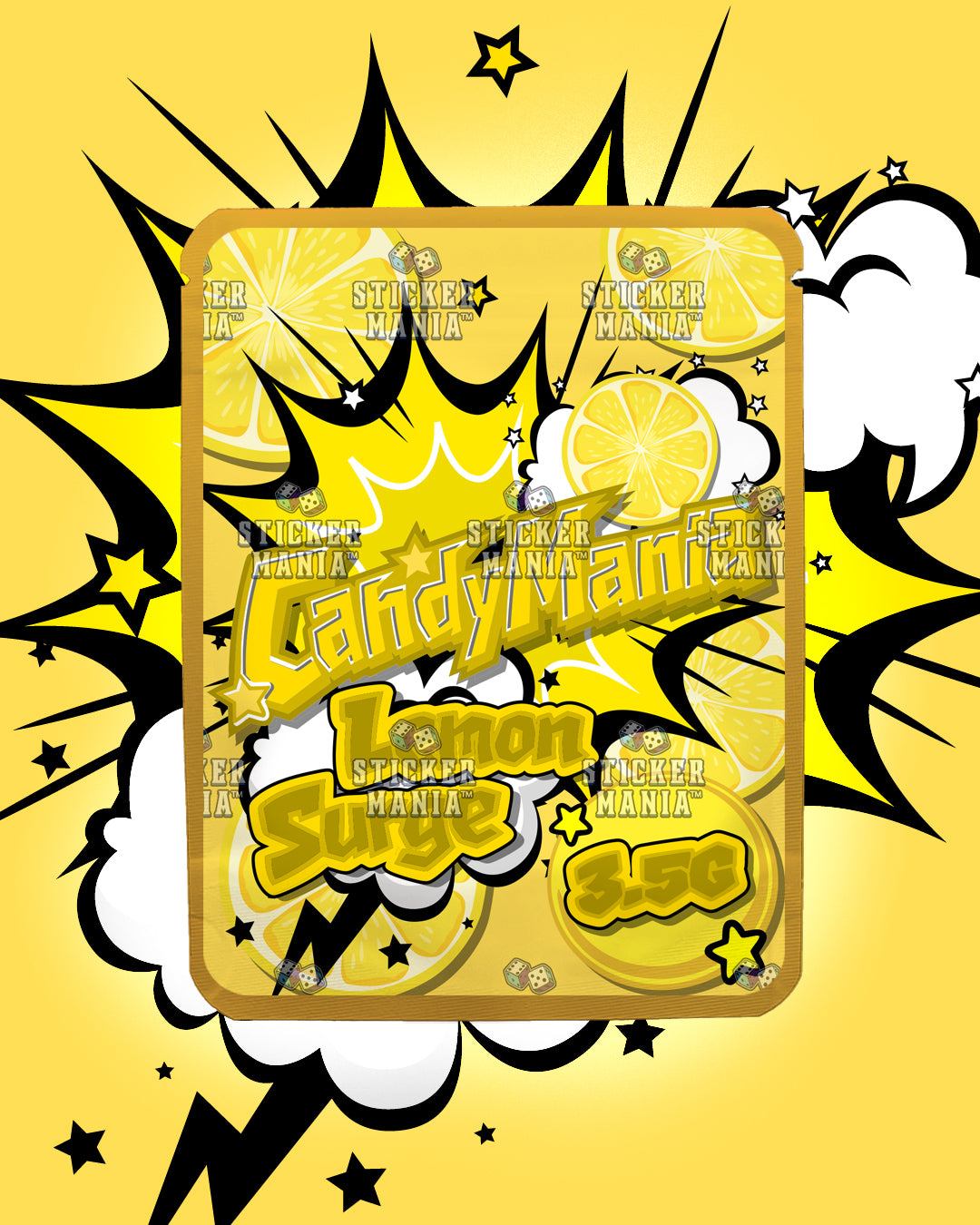 Candy Mania Lemon Surge | Pre-Made Sticker Bag | 3.5g