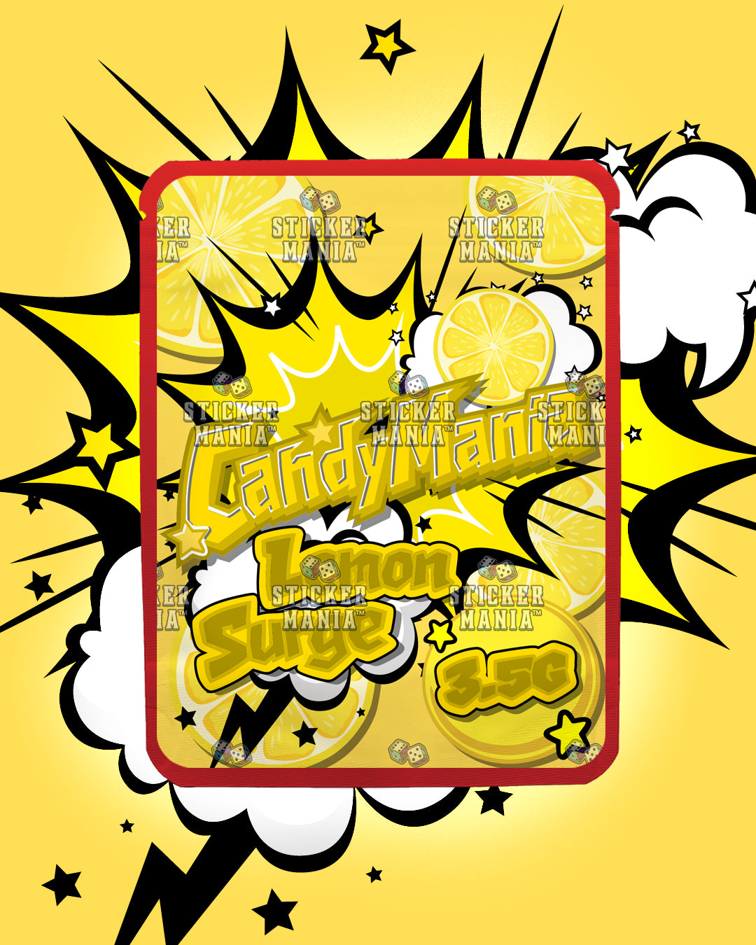 Candy Mania Lemon Surge | Pre-Made Sticker Bag | 3.5g