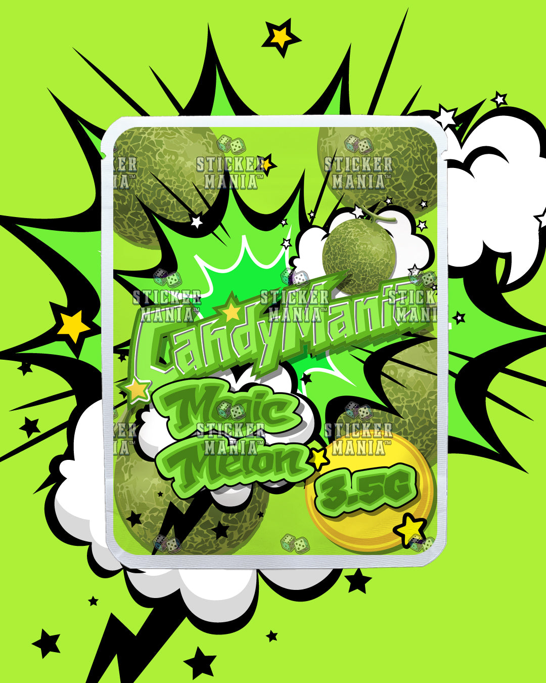 Candy Mania Magic Melon | Pre-Made Sticker Bag | 3.5g