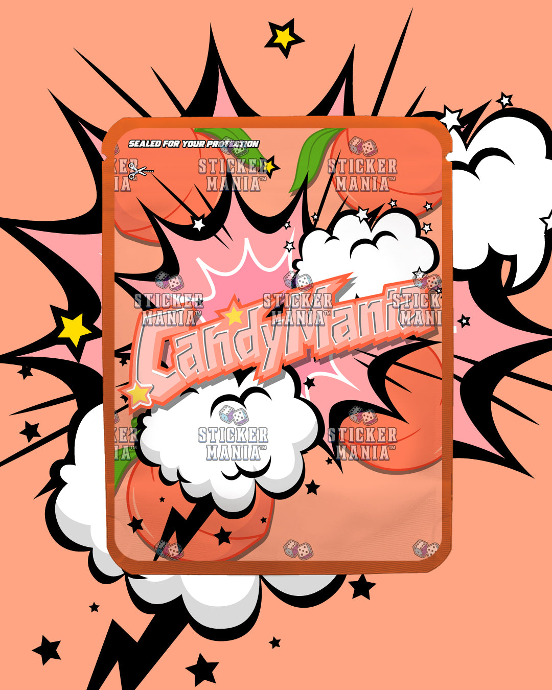 Candy Mania Peach Tart | Pre-Made Sticker Bag | 3.5g
