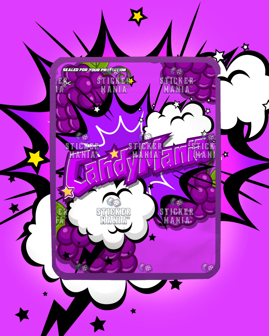 Candy Mania Ultra Grape | Pre-Made Sticker Bag | 3.5g