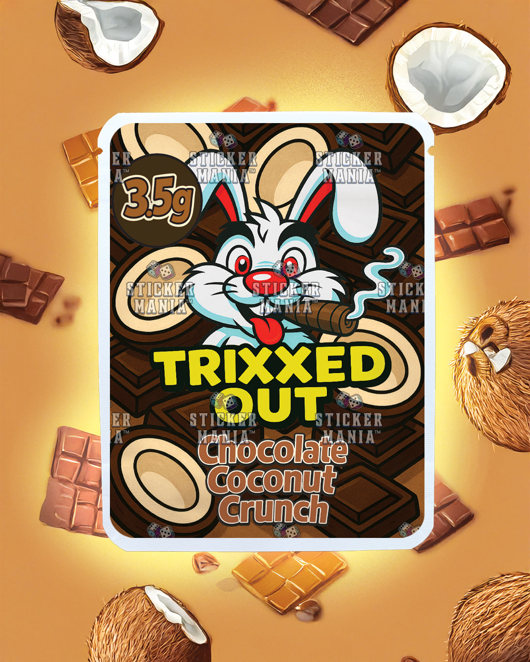 Trixxed Out - Chocolate Coconut Crunch | Pre-Made Sticker Bag | 3.5g