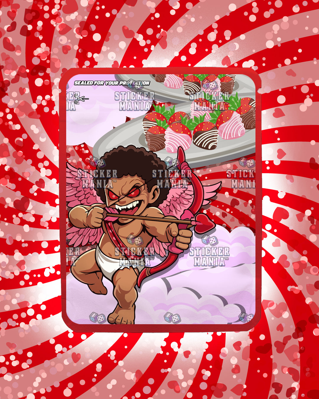 Cupidz Chocolate Strawberries | Pre-Made Sticker Bag | 3.5g