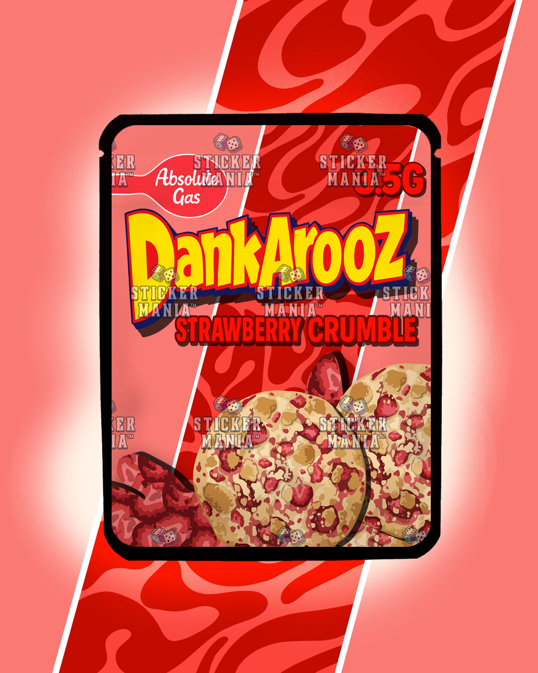 Dankarooz 2.0 Strawberry Crumble | Pre-Made Sticker Bag | 3.5g