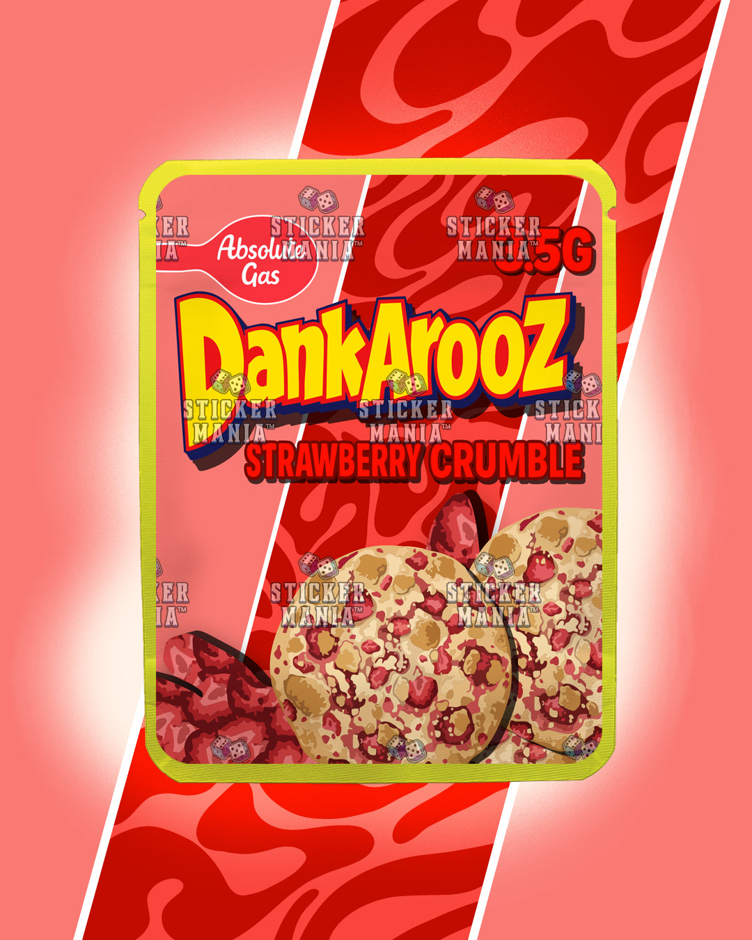 Dankarooz 2.0 Strawberry Crumble | Pre-Made Sticker Bag | 3.5g