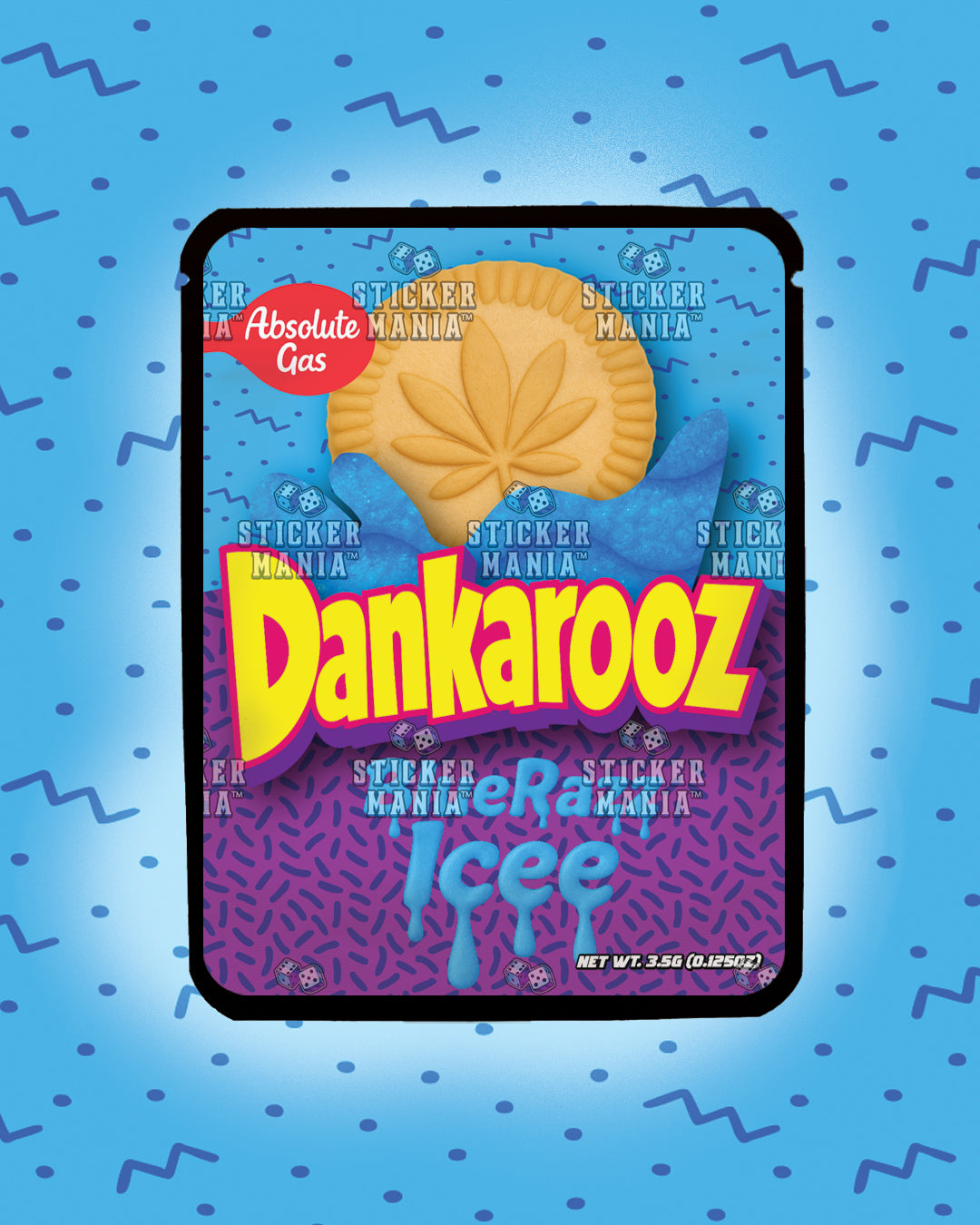 Dankarooz Blue Razz | Pre-Made Sticker Bag | 3.5g