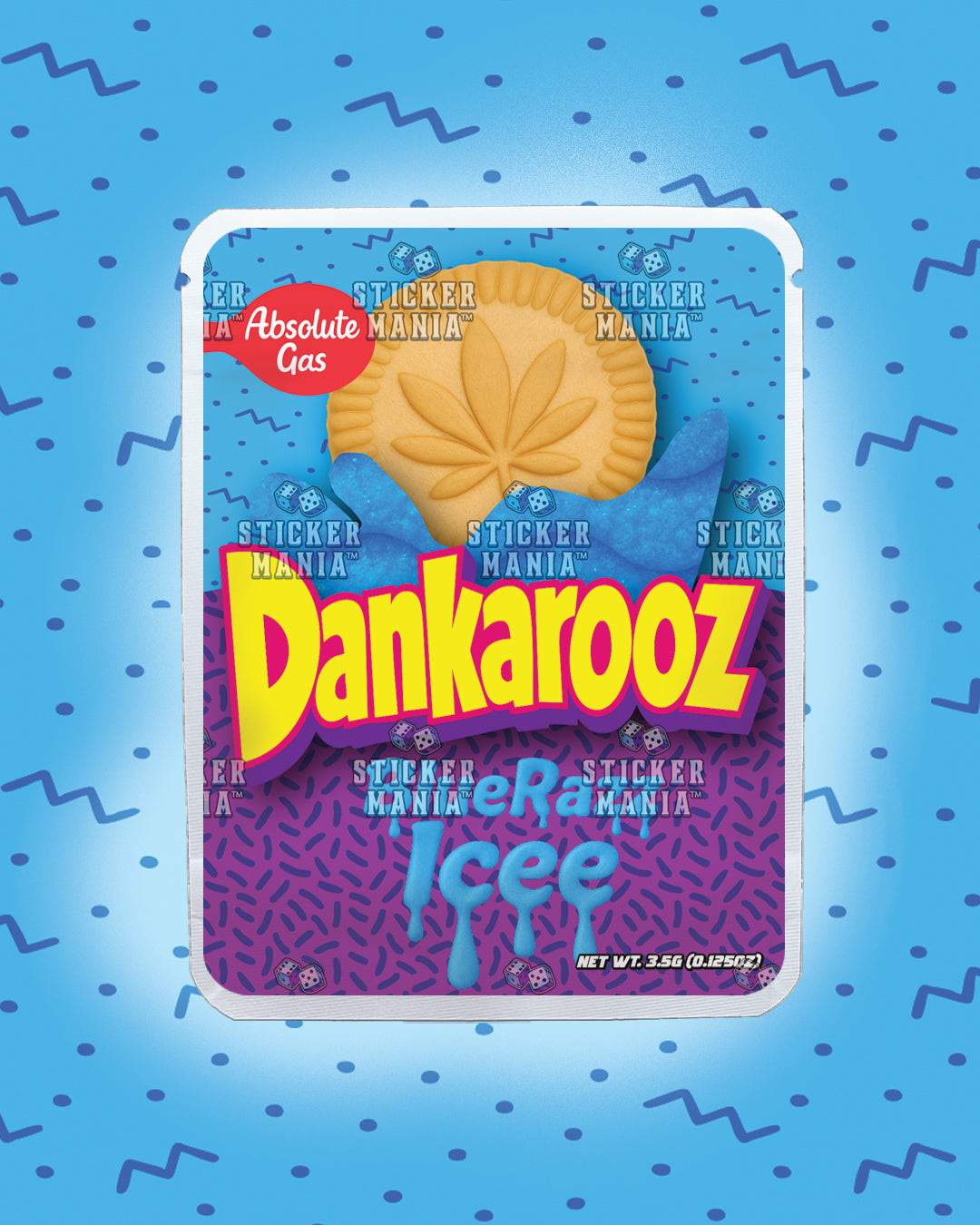 Dankarooz Blue Razz | Pre-Made Sticker Bag | 3.5g