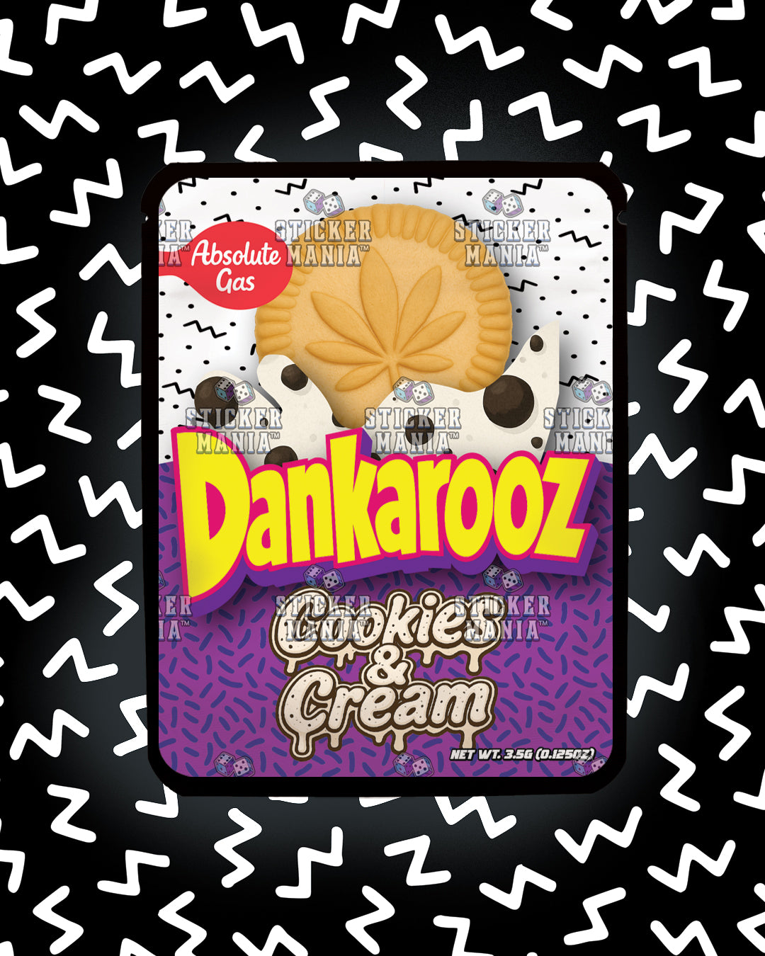 Dankarooz Cookies & Cream | Pre-Made Sticker Bag | 3.5g