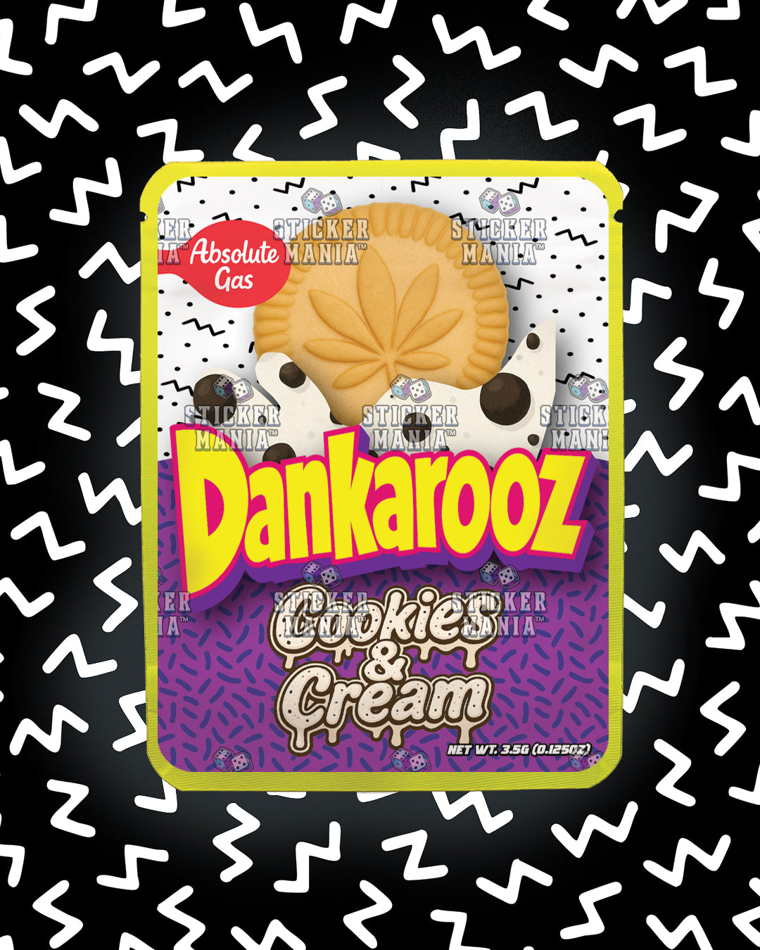 Dankarooz Cookies & Cream | Pre-Made Sticker Bag | 3.5g