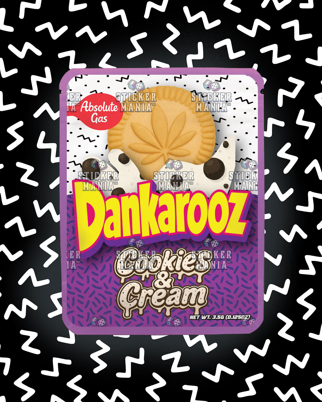 Dankarooz Cookies & Cream | Pre-Made Sticker Bag | 3.5g