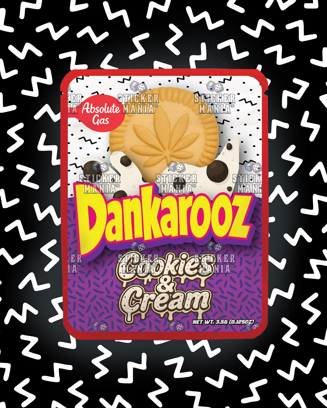 Dankarooz Cookies & Cream | Pre-Made Sticker Bag | 3.5g