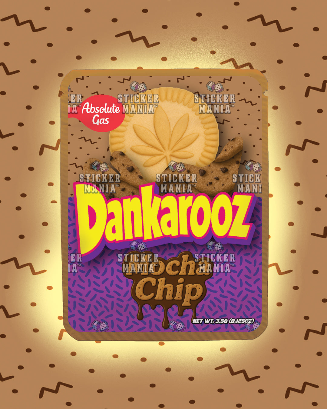 Dankarooz Mocha Chip | Pre-Made Sticker Bag | 3.5g