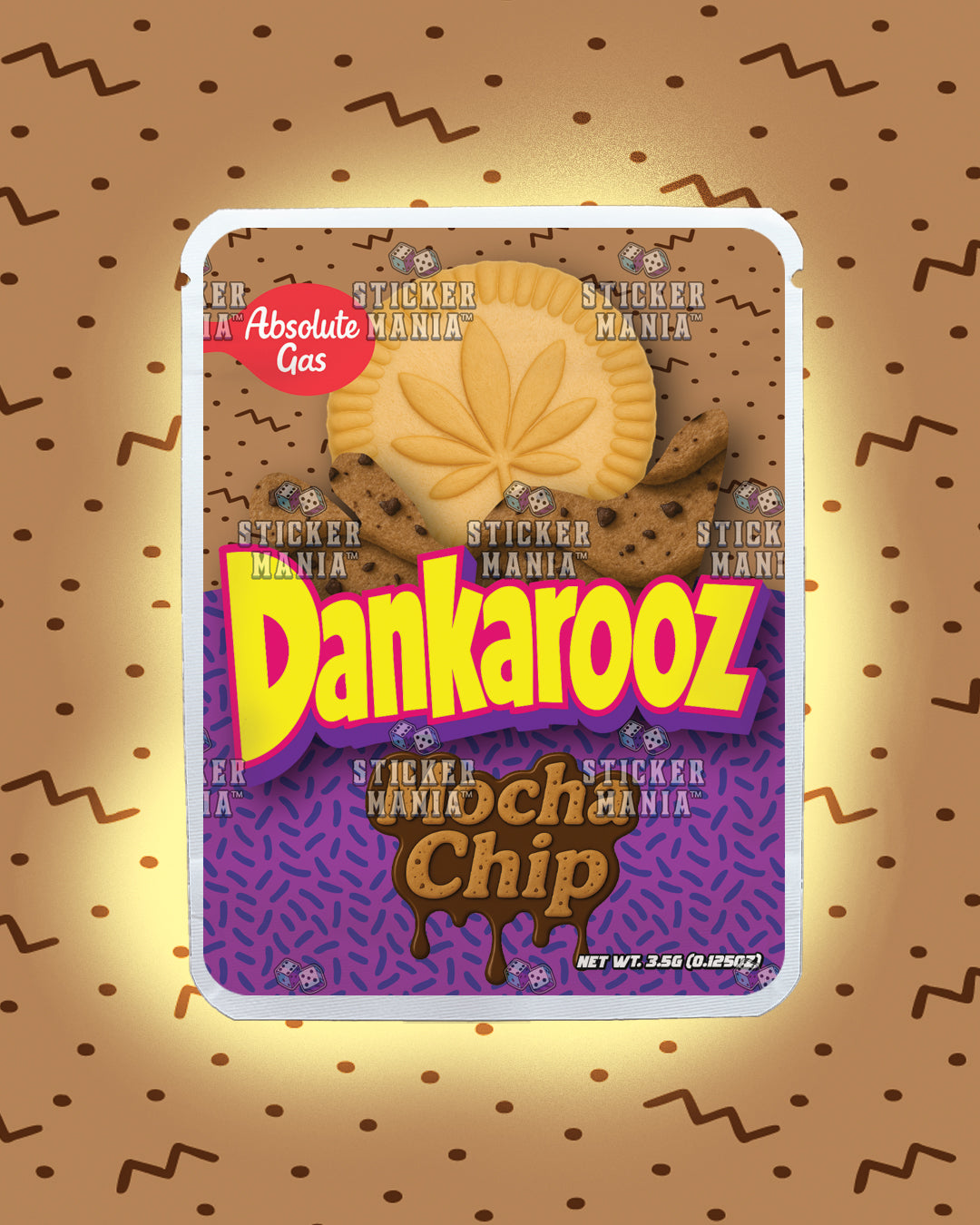 Dankarooz Mocha Chip | Pre-Made Sticker Bag | 3.5g