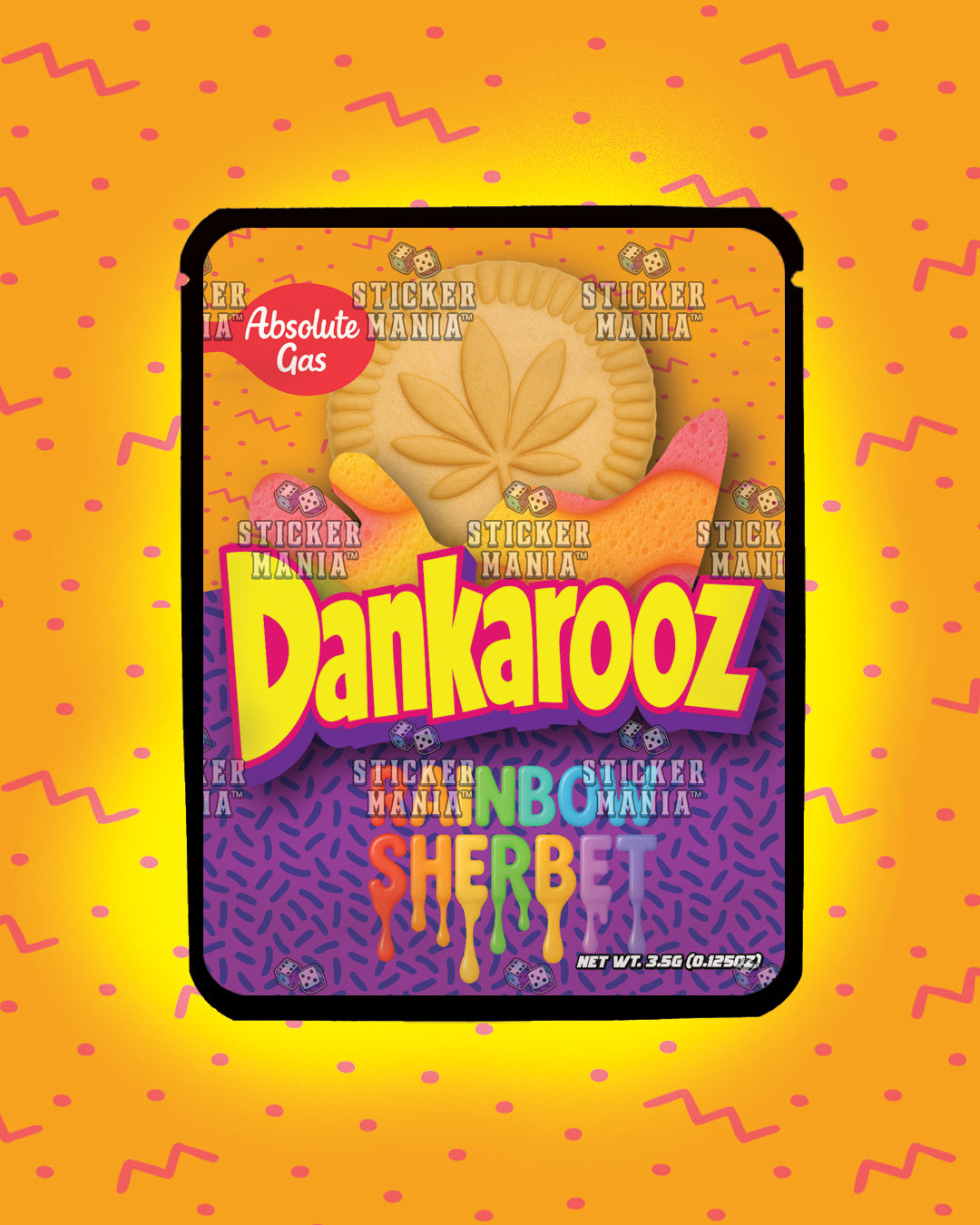 Dankarooz Rainbow Sherbet | Pre-Made Sticker Bag | 3.5g