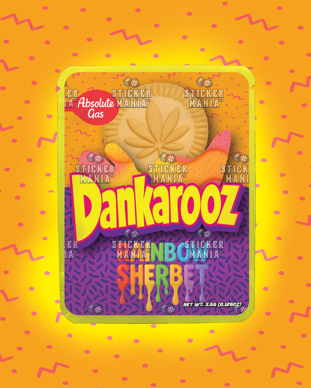 Dankarooz Rainbow Sherbet | Pre-Made Sticker Bag | 3.5g