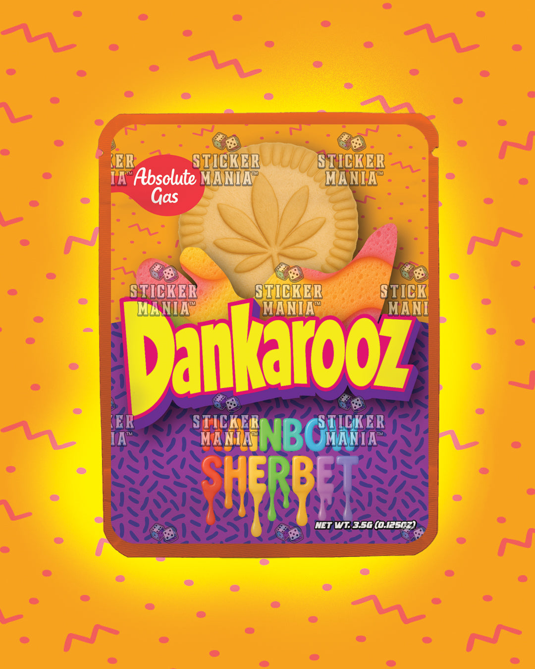 Dankarooz Rainbow Sherbet | Pre-Made Sticker Bag | 3.5g