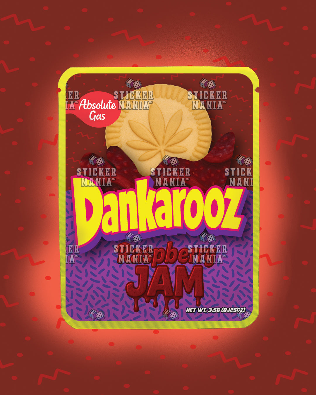 Dankarooz Raspberry Jam | Pre-Made Sticker Bag | 3.5g