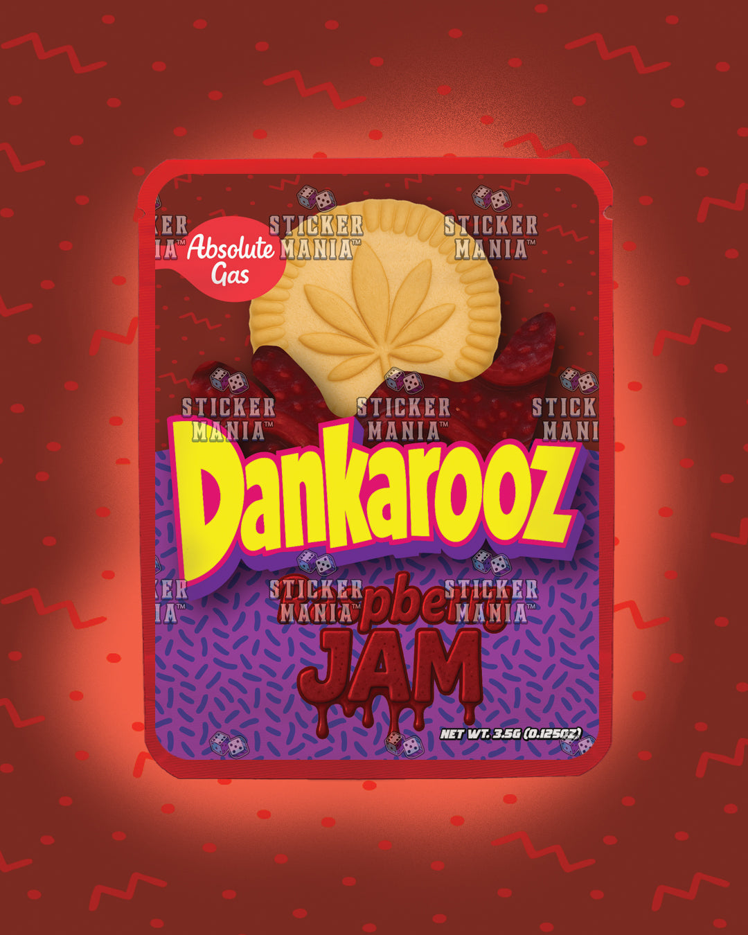 Dankarooz Raspberry Jam | Pre-Made Sticker Bag | 3.5g
