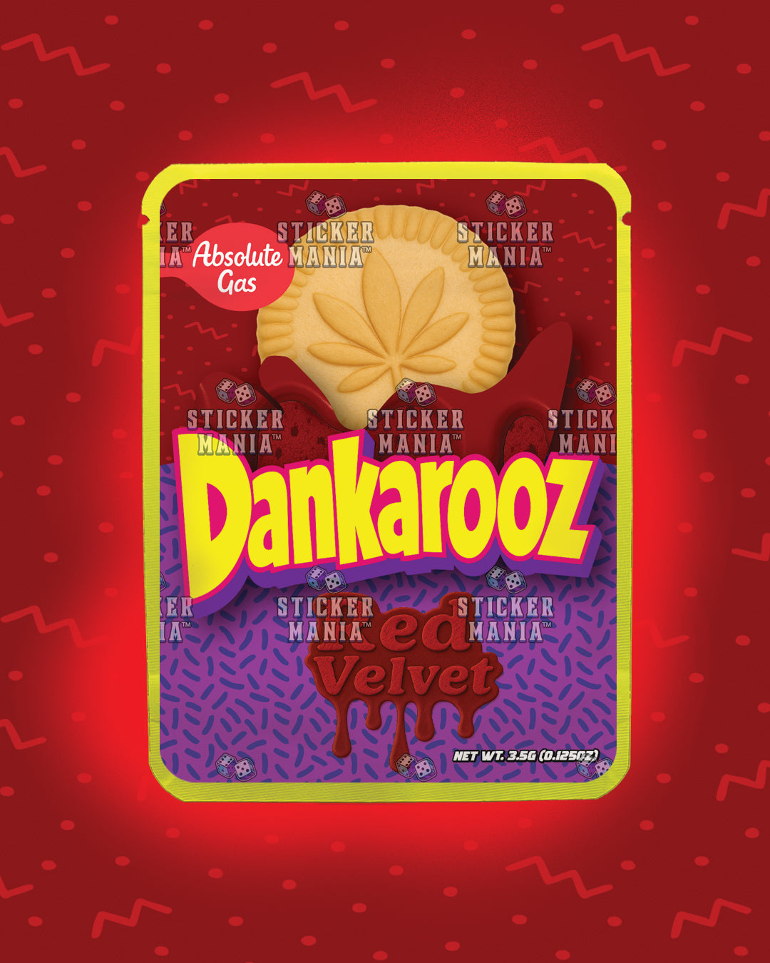 Dankarooz Red Velvet | Pre-Made Sticker Bag | 3.5g