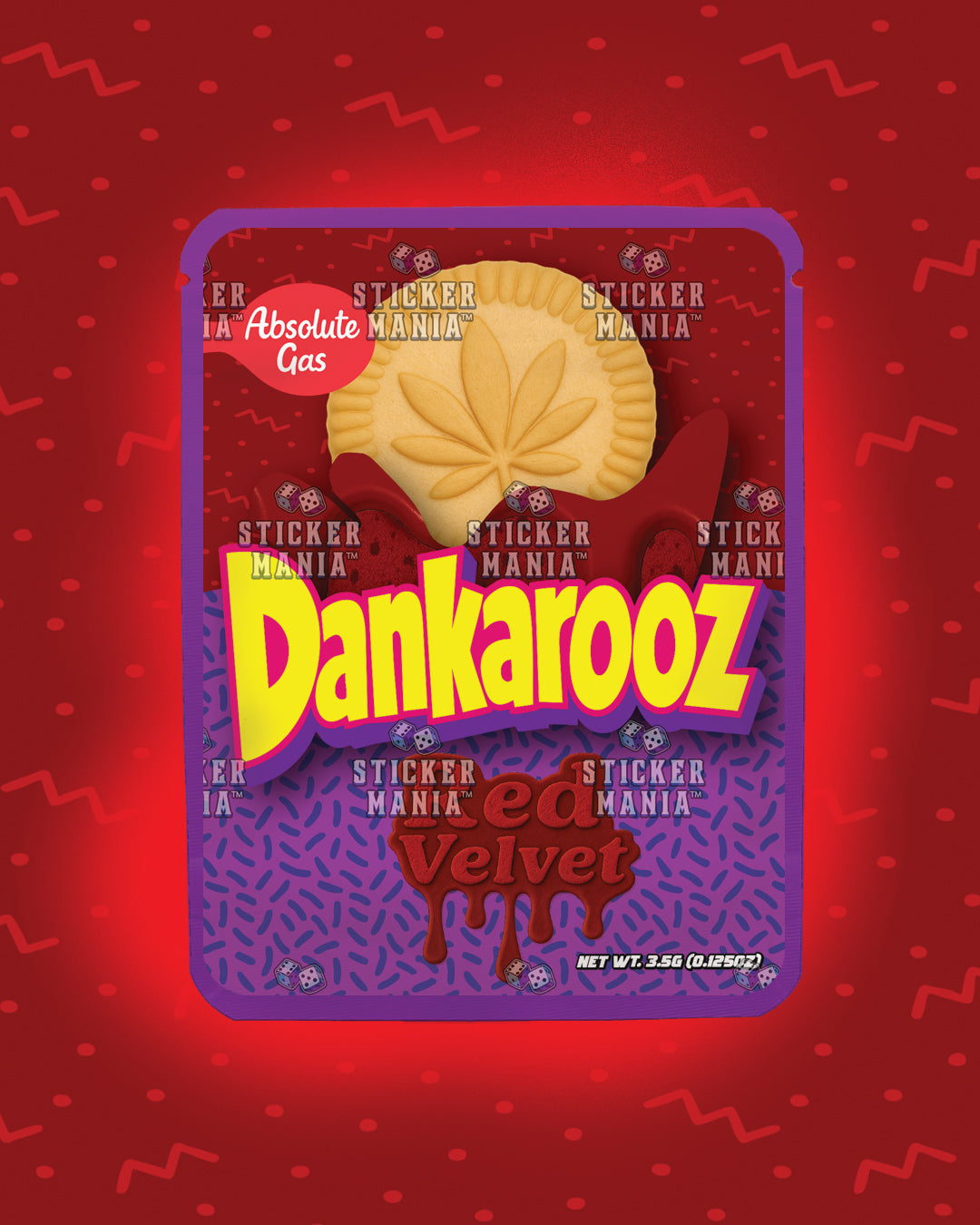 Dankarooz Red Velvet | Pre-Made Sticker Bag | 3.5g