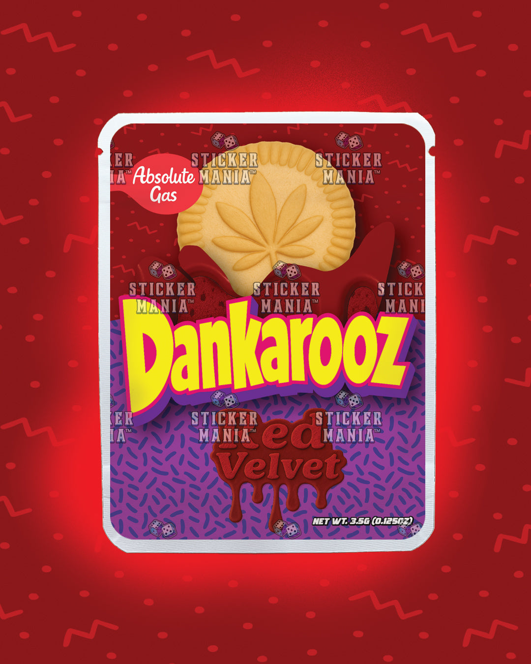 Dankarooz Red Velvet | Pre-Made Sticker Bag | 3.5g