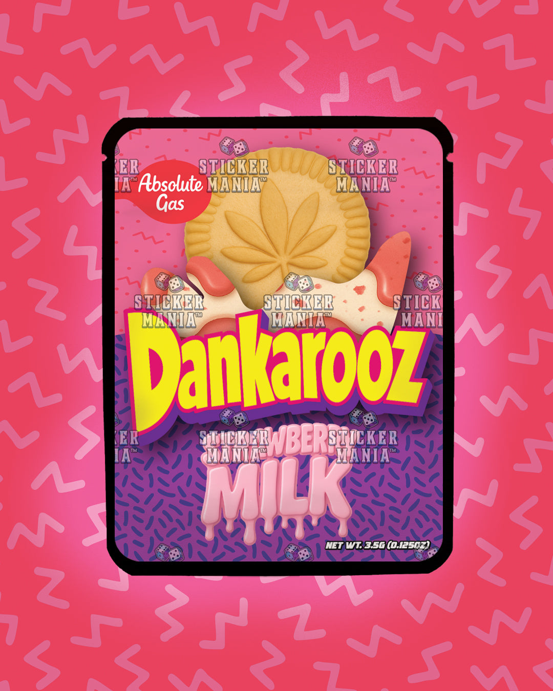 Dankarooz Strawberry Milk | Pre-Made Sticker Bag | 3.5g