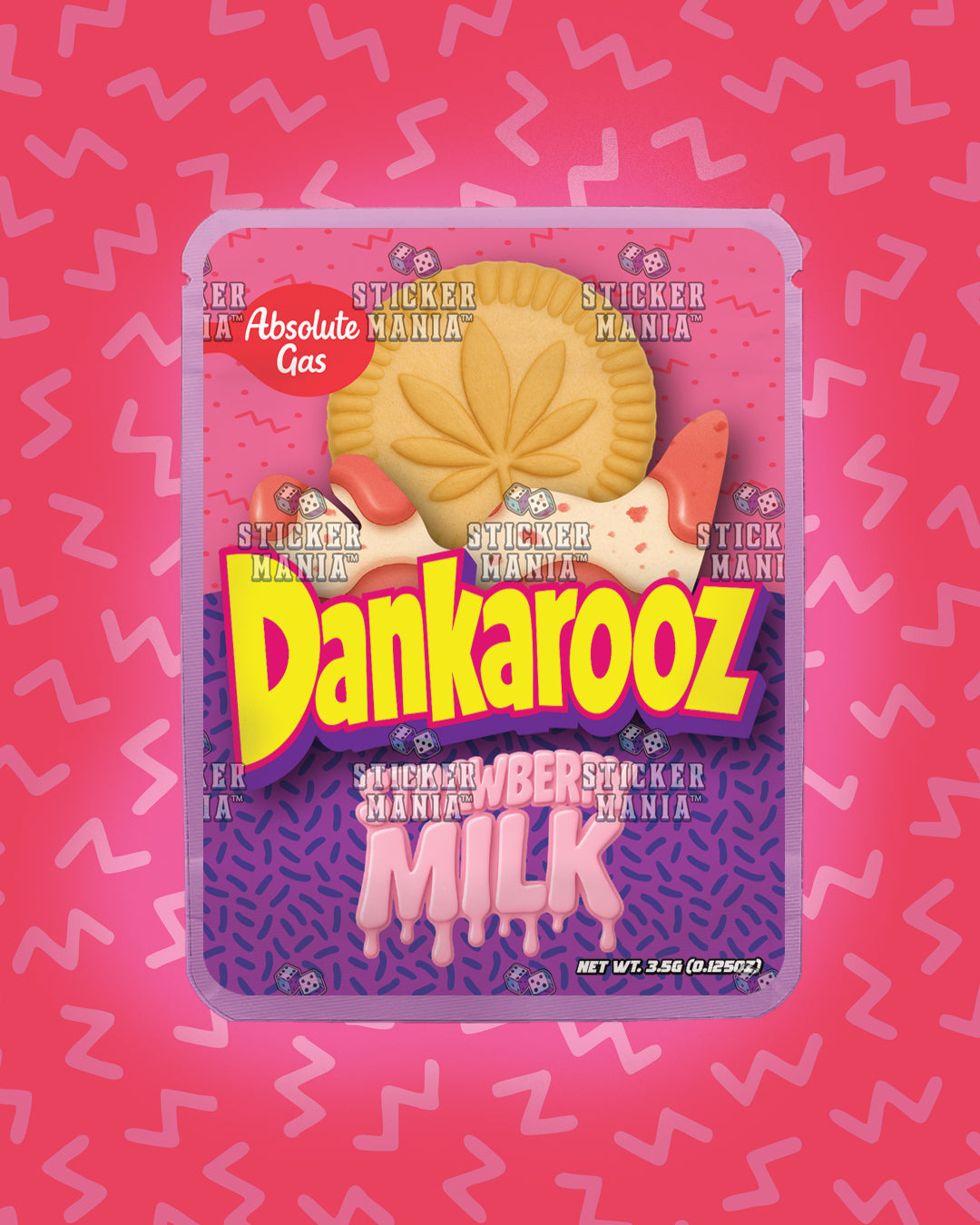 Dankarooz Strawberry Milk | Pre-Made Sticker Bag | 3.5g