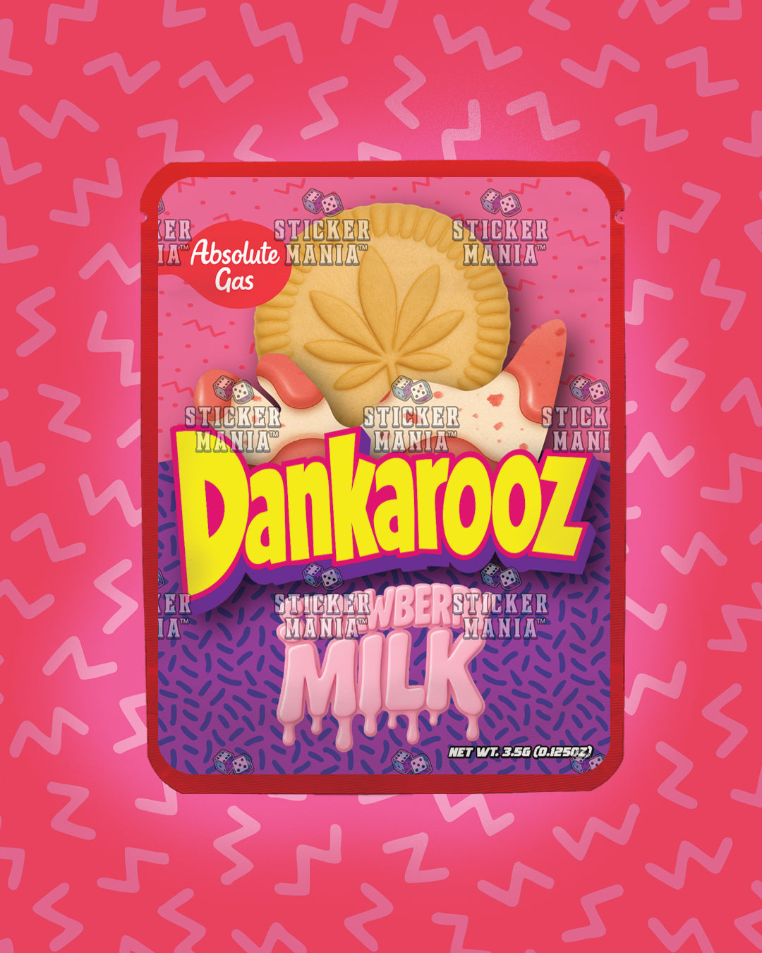 Dankarooz Strawberry Milk | Pre-Made Sticker Bag | 3.5g