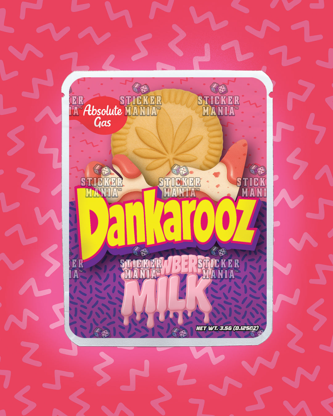 Dankarooz Strawberry Milk | Pre-Made Sticker Bag | 3.5g