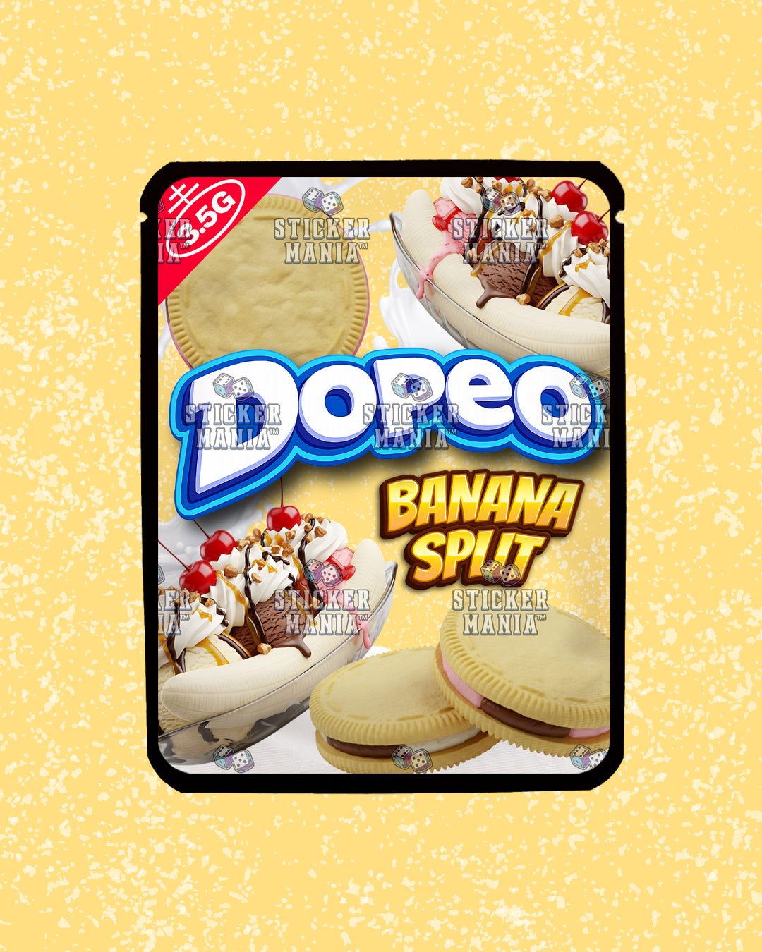 Dopeo Banana Split | Pre-Made Sticker Bag | 3.5g