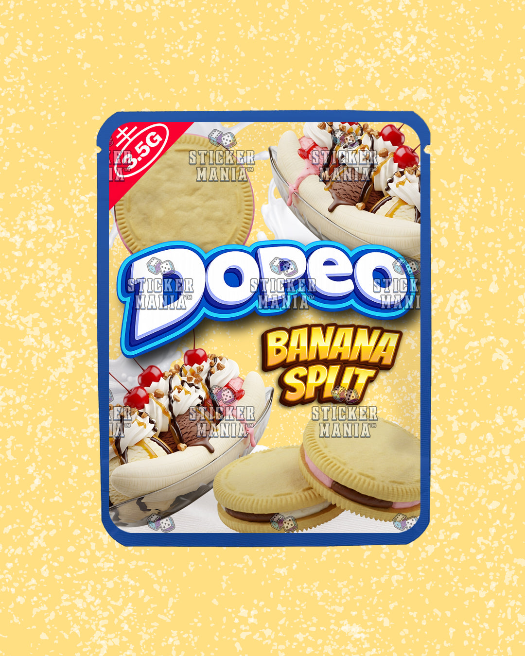 Dopeo Banana Split | Pre-Made Sticker Bag | 3.5g