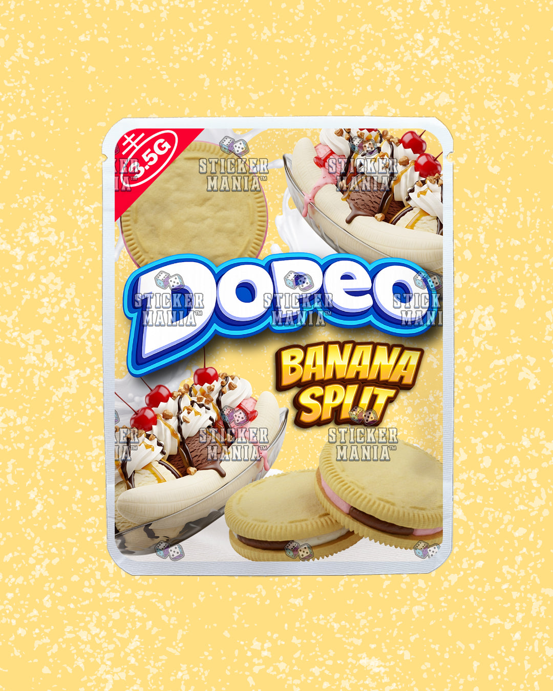 Dopeo Banana Split | Pre-Made Sticker Bag | 3.5g
