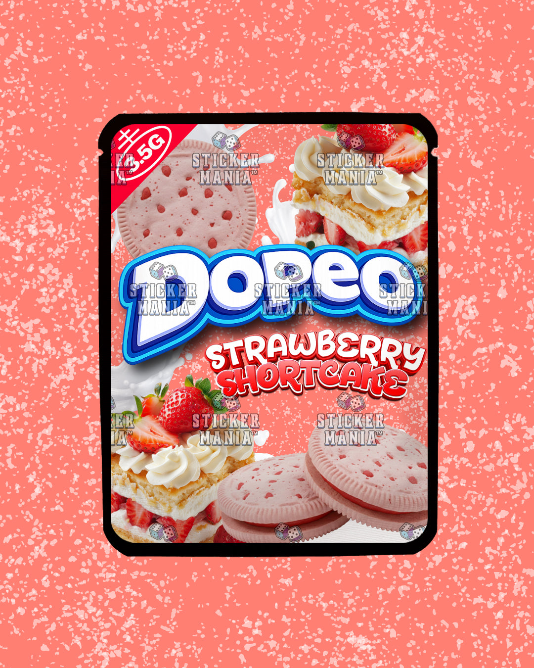 Dopeo Strawberry Shortcake | Pre-Made Sticker Bag | 3.5g