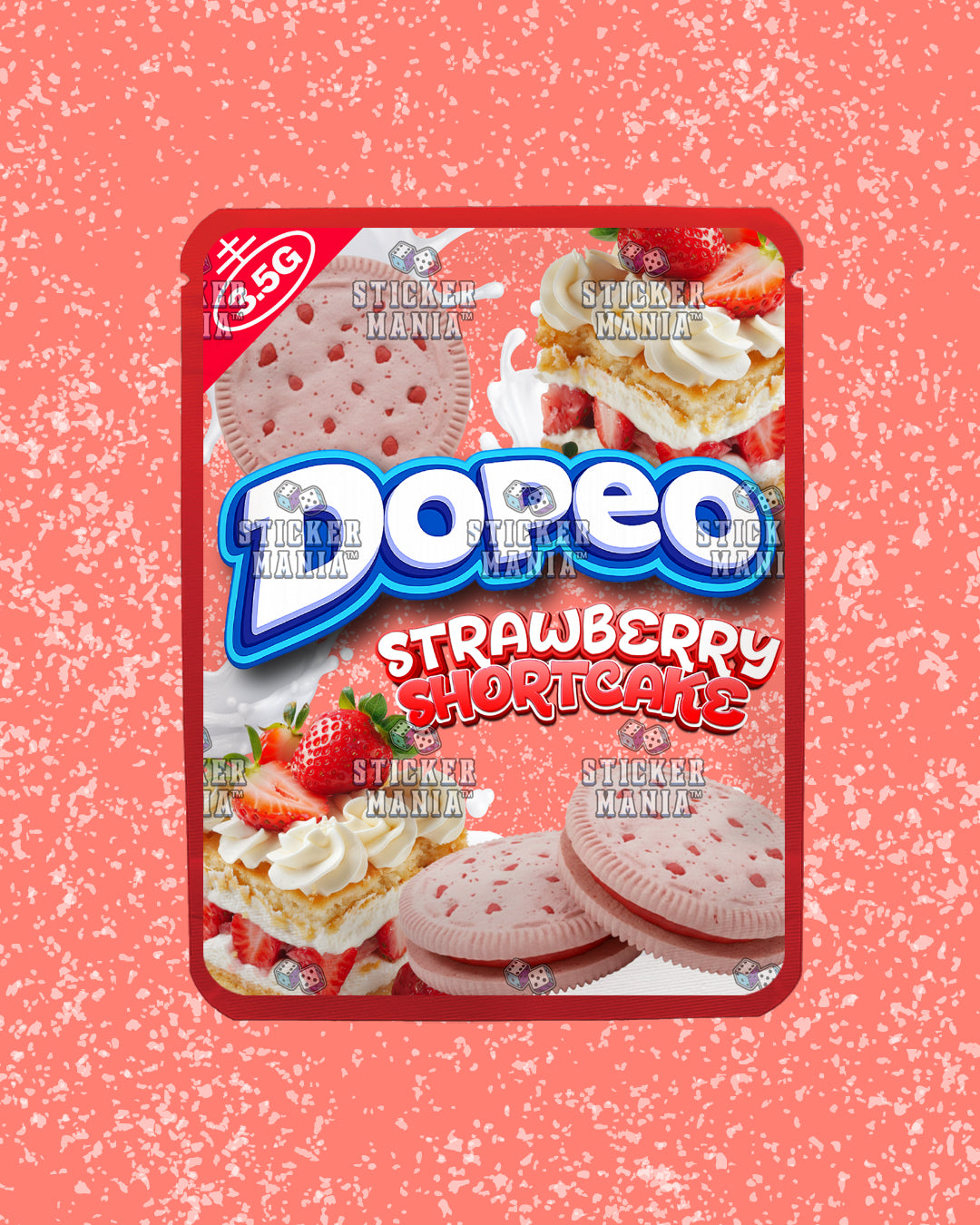 Dopeo Strawberry Shortcake | Pre-Made Sticker Bag | 3.5g