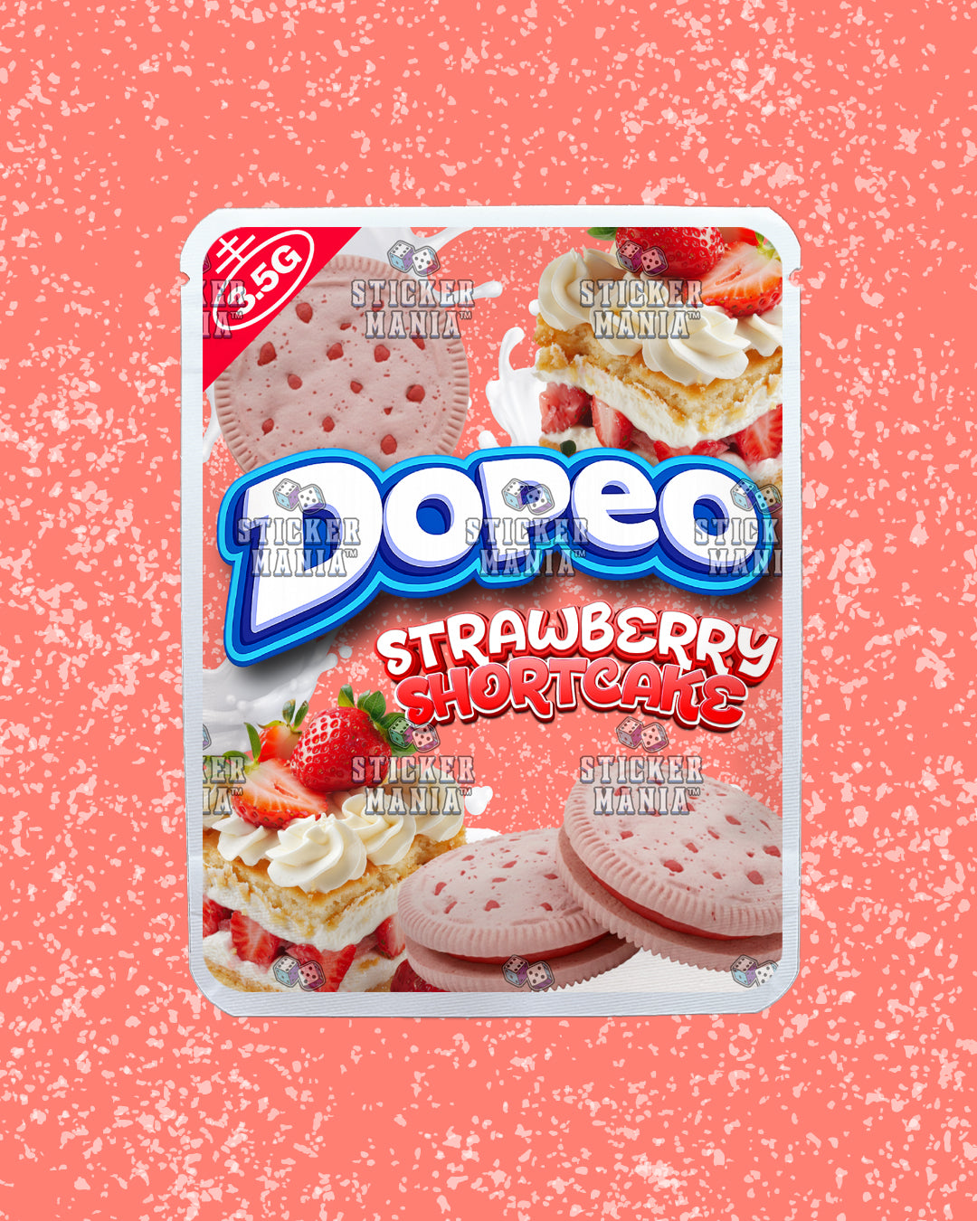 Dopeo Strawberry Shortcake | Pre-Made Sticker Bag | 3.5g
