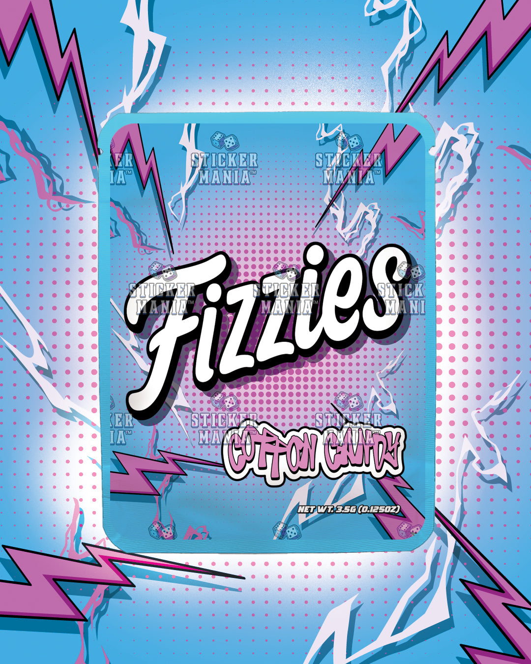 Fizzies Cotton Candy | Pre-Made Sticker Bag | 3.5g