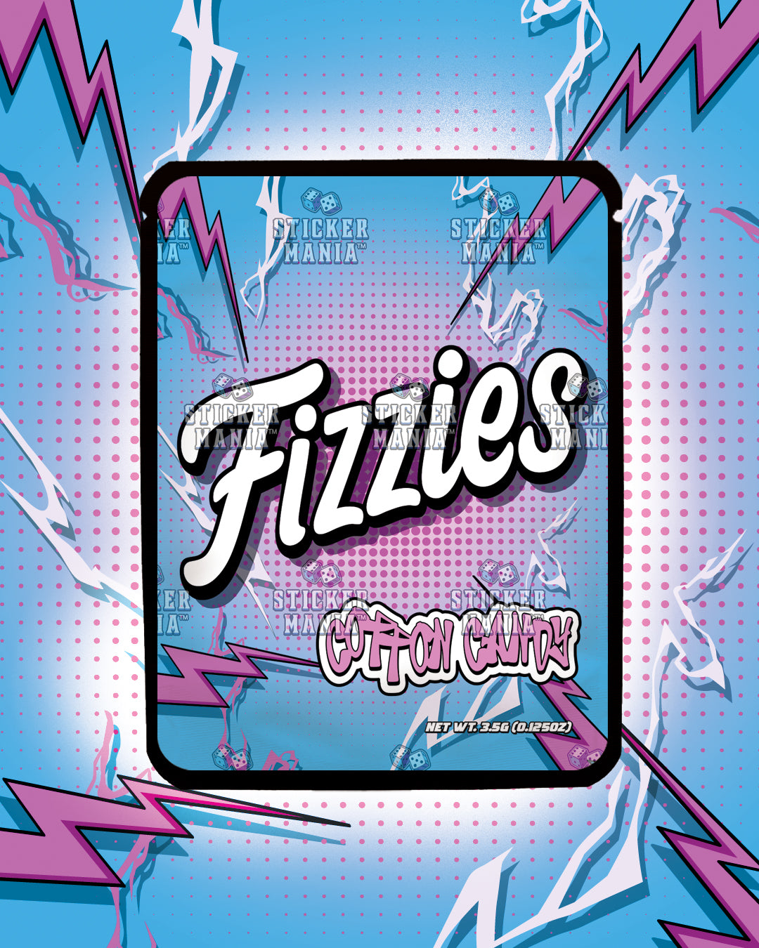 Fizzies Cotton Candy | Pre-Made Sticker Bag | 3.5g