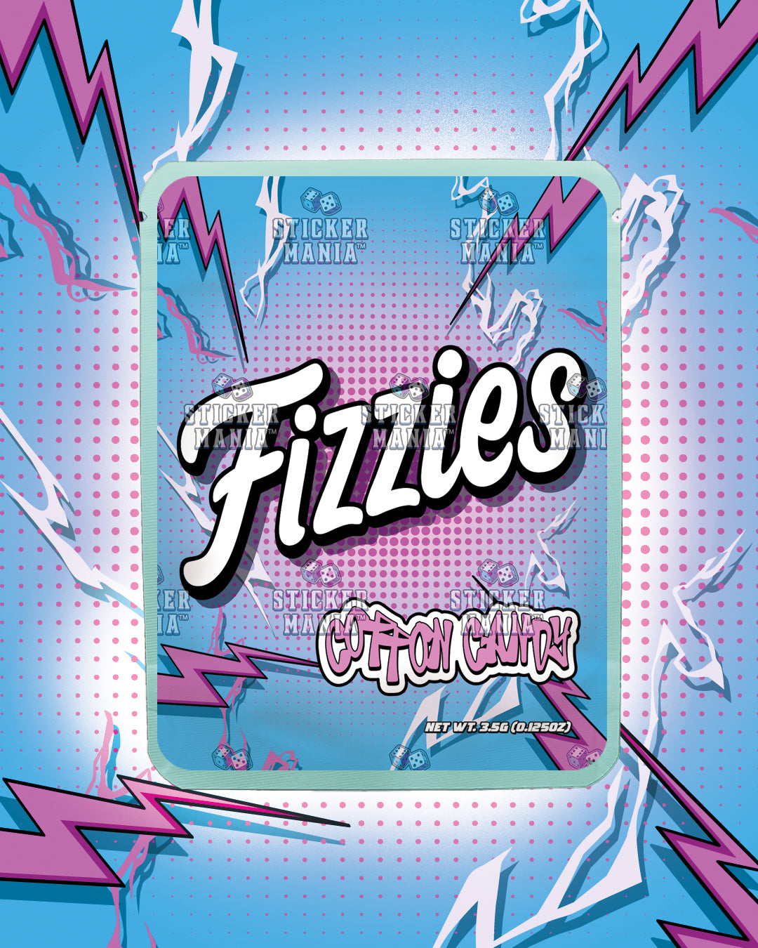 Fizzies Cotton Candy | Pre-Made Sticker Bag | 3.5g