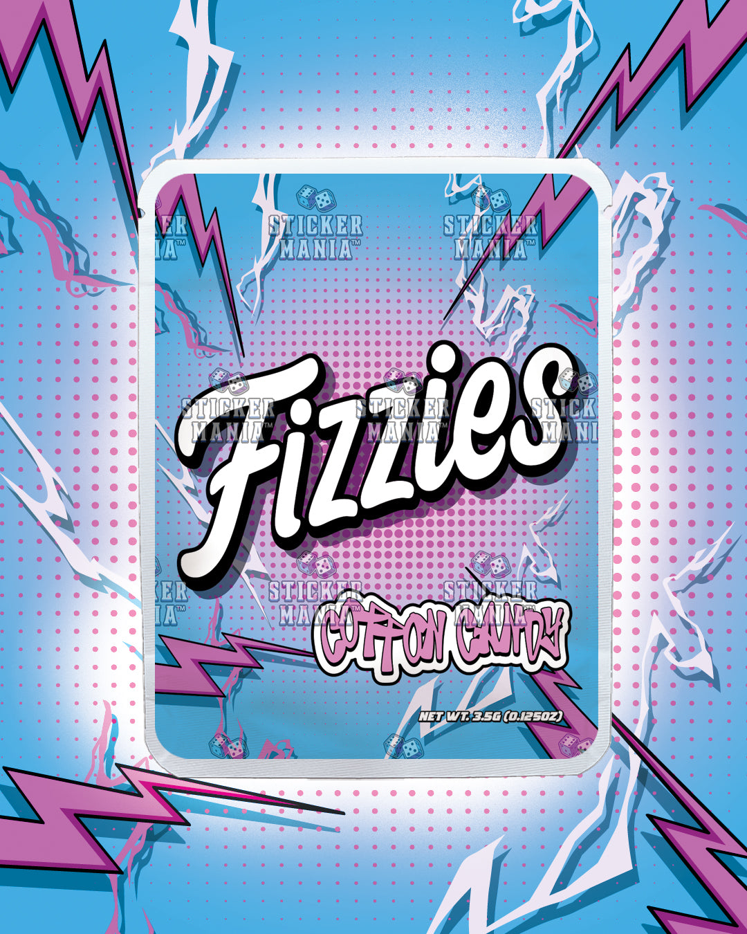 Fizzies Cotton Candy | Pre-Made Sticker Bag | 3.5g
